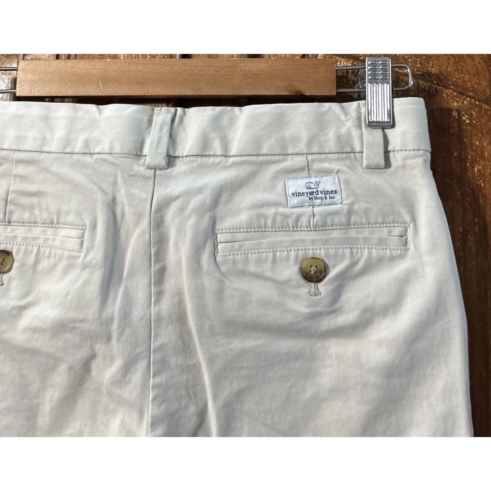Boys VINEYARD VINES Tan Light Beige Chino Club Pants Sz 14 Adj Waist Stretch